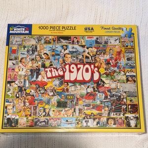 White Mountain 1970's Collage Puzzle - Multicolor 1000 Piece NEW